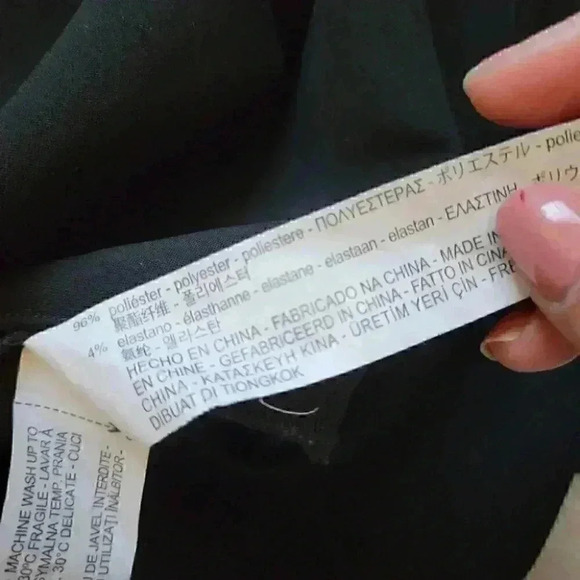 Zara Varsity Patch Black v-neck long sleeve shirt Dress size xs - Picture 7 of 12